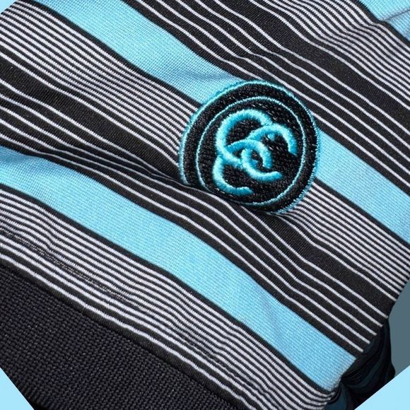 Peter Millar Summer Comfort Blue/Black Stripe Polo Shirt
Size Large - Picture 4 of 6